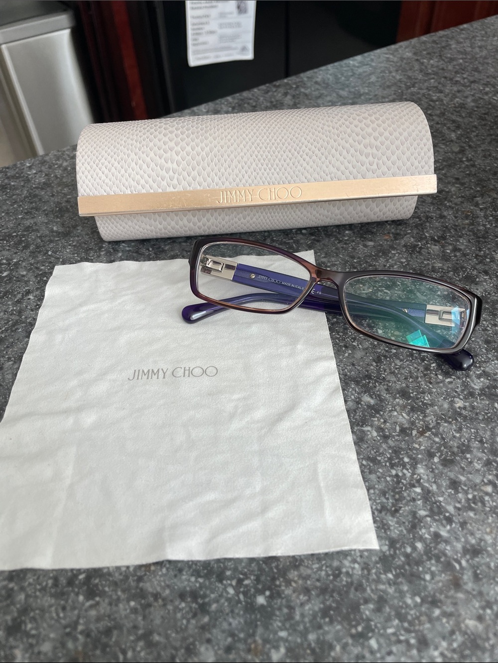 Jimmy Choo Purple Gradient Rectangular Glasses with Case